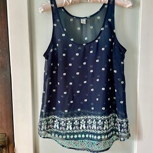 Old Navy brand Navy Blue Patterned Women's Top